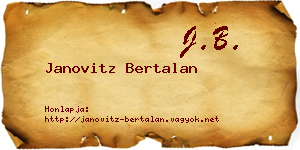 Janovitz Bertalan névjegykártya