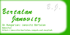 bertalan janovitz business card
